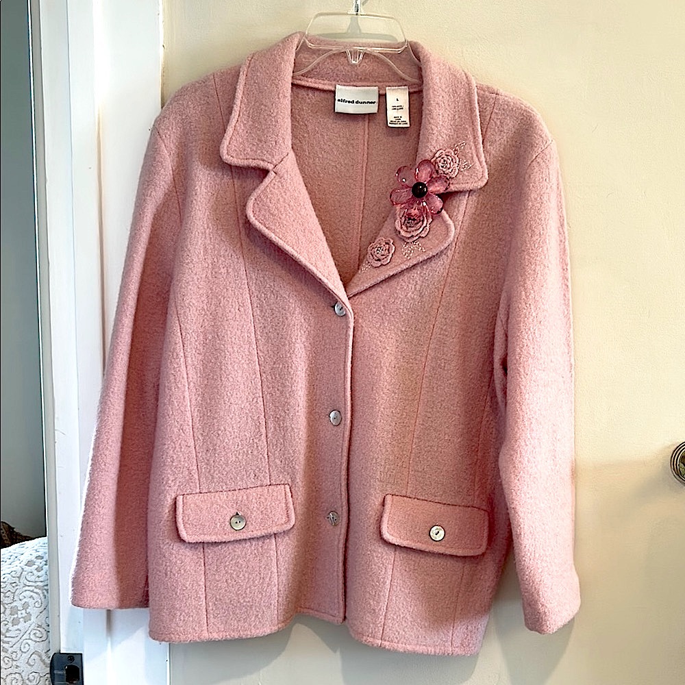 Alfred Dunner Pink Blazer Tailored-100% Lana wool.
